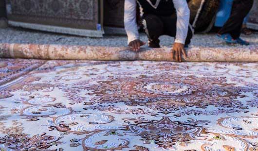 روش اصولی لول کردن قالی در قالیشویی الهیه مشهد 